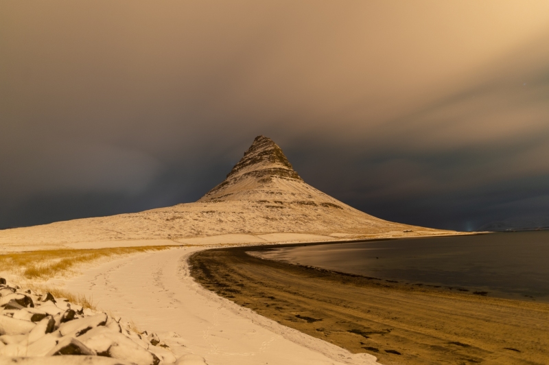 Winterscape of Mt. Kirkjufell in Iceland photographed by Adventure Photographer, Dailyn Matthews