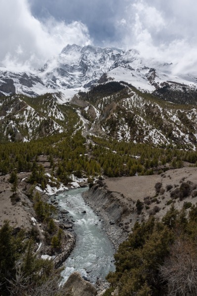 Marsyangdi River at the base of the Himalayas in Nepal photographed by Adventure Photographer, Dailyn Matthews
