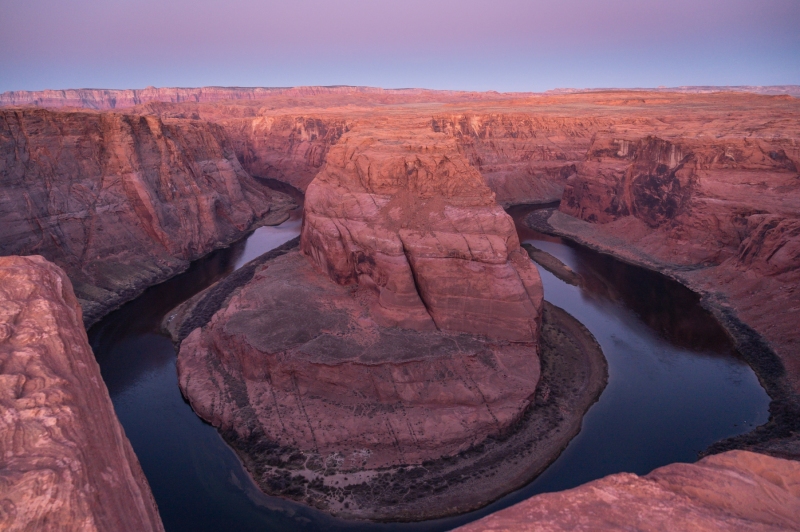 Horseshoe Bend at sunrise in Page, Arizona photographed by Adventure Photographer, Dailyn Matthews