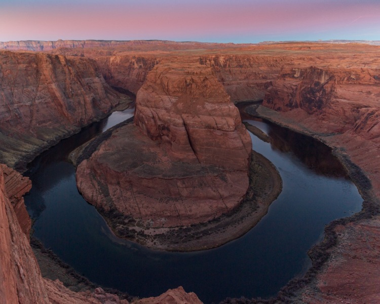 Horseshoe Bend at sunrise in Page, Arizona photographed by Adventure Photographer, Dailyn Matthews