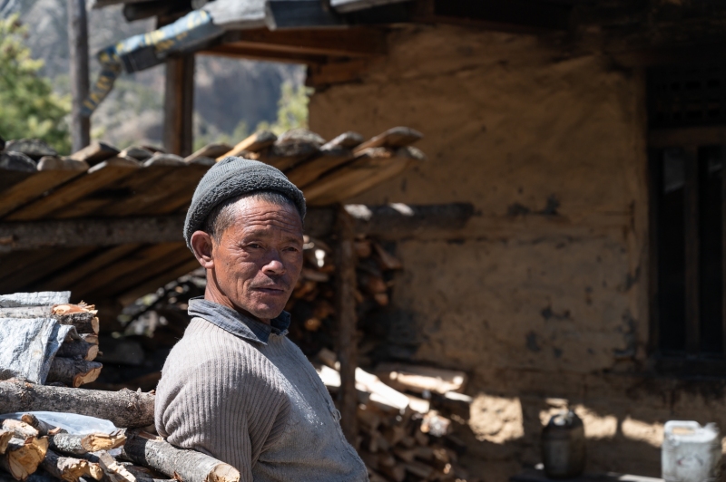 Nepali man in the Annapurna region of the Himalayas of Nepal photographed by Adventure Photographer, Dailyn Matthews