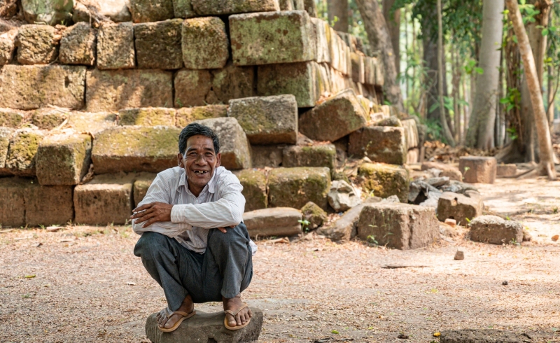 Cambodian man in Siem Reap, Cambodia near Angkor Wat photographed by Adventure Photographer, Dailyn Matthews