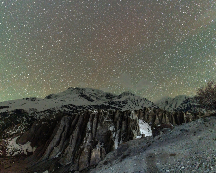 Annapurna Range, Himalayas, Nepal under an explosive starry sky photographed by Adventure Photographer, Dailyn Matthews