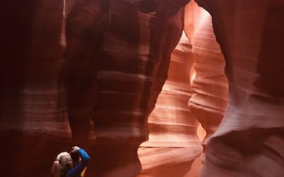 Rushing through Upper Antelope Canyon, Utah