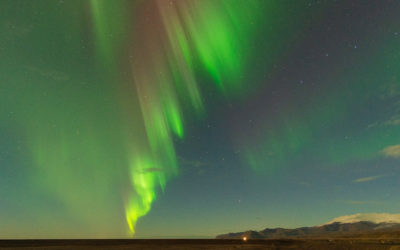 Standing under the Aurora Borealis in Iceland