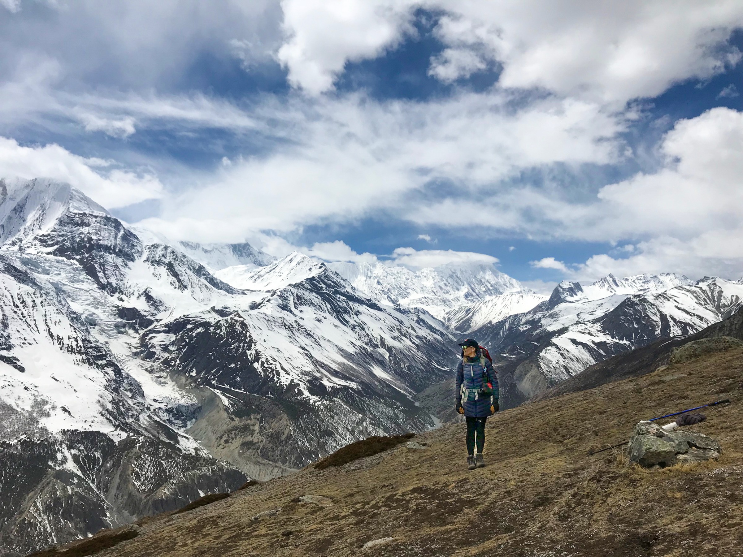 Dailyn Matthews Adventure Photographer trekking the Annapurna Circuit in the Himalayas, Nepal