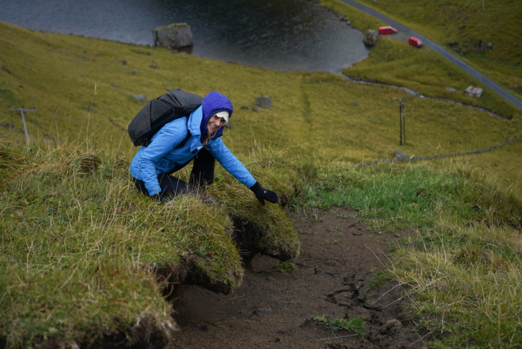 Dailyn Matthews, Adventure Photographer in Lofoten, Norway wearing Arc'Teryx jacket