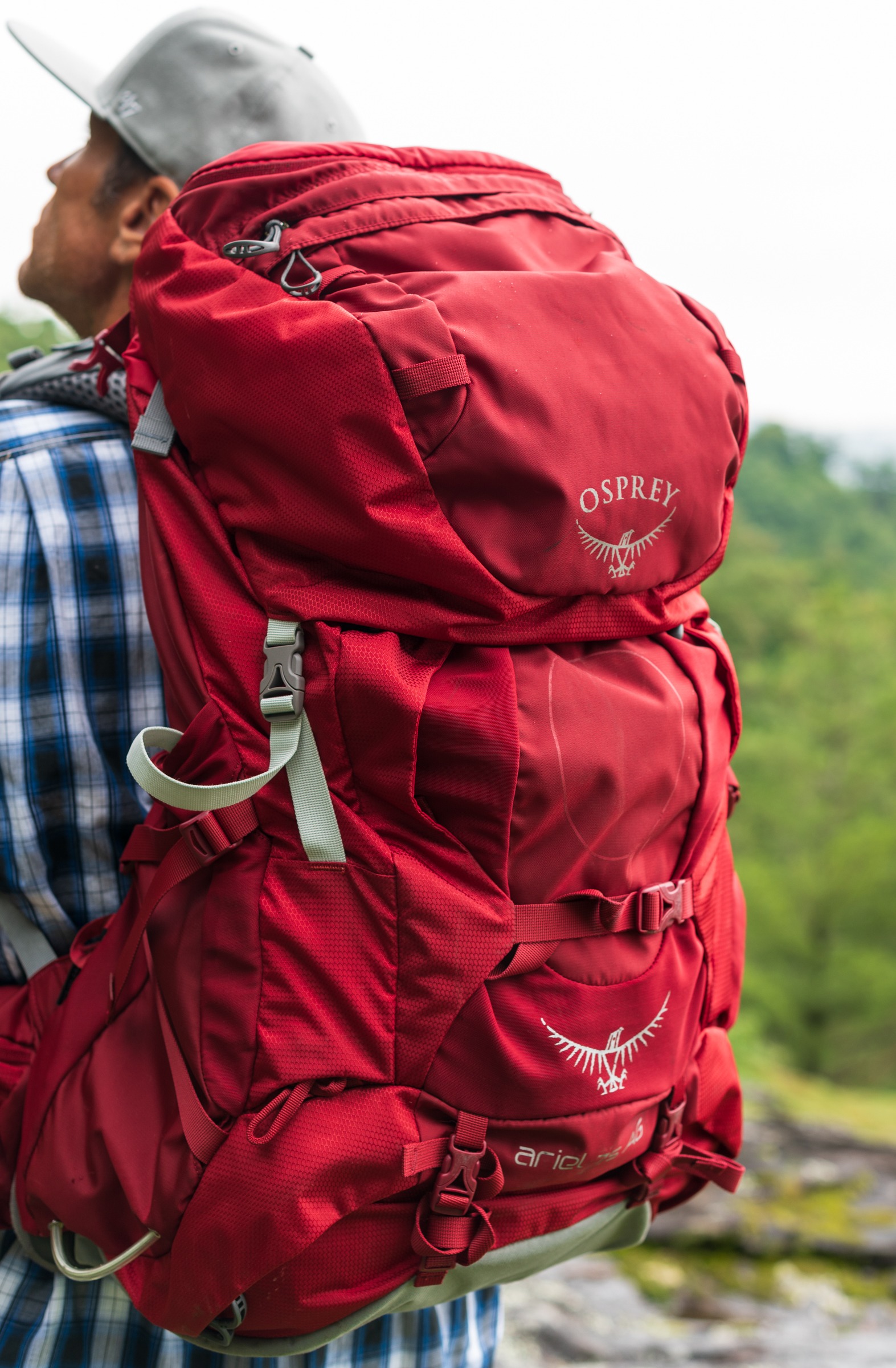 Model with Osprey backpack in Nantahala Wilderness, North Carolina by Dailyn Matthews, Adventure Photographer